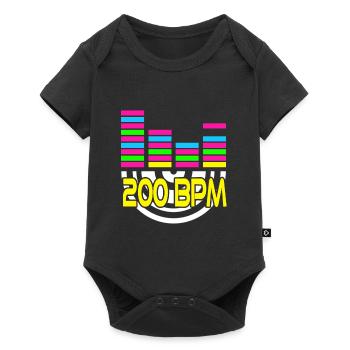 200 BPM Awesome Techno Music Lover Designs - Baby Premium short-sleeve bodysuit - black - Front