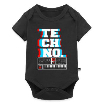 Retro TECHNO. Awesome Old School T-Shirt - Baby Premium short-sleeve bodysuit - black - Front