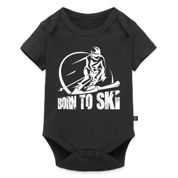 Born to ski / Snow, Winter - Baby Premium short-sleeve bodysuit - black - Front