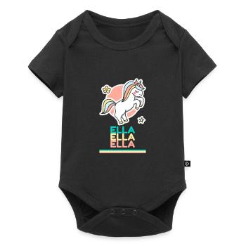 Ella Prénom Cadeau Douce Licorne - Body à manches courtes Premium Bébé - noir - Devant
