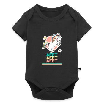 Afet Prénom Cadeau Douce Licorne - Body à manches courtes Premium Bébé - noir - Devant