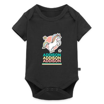 Addison First Name Gift Sweet Unicorn - Baby Premium short-sleeve bodysuit - black - Front