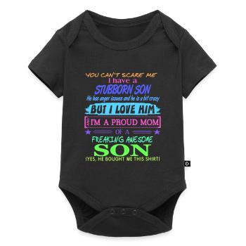 Funny Proud MOM Of A Freaking Awesome Son Present - Baby Premium short-sleeve bodysuit - black - Front