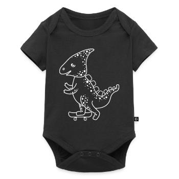 Skating dinosaur on his skateboard. - Baby Premium short-sleeve bodysuit - black - Front
