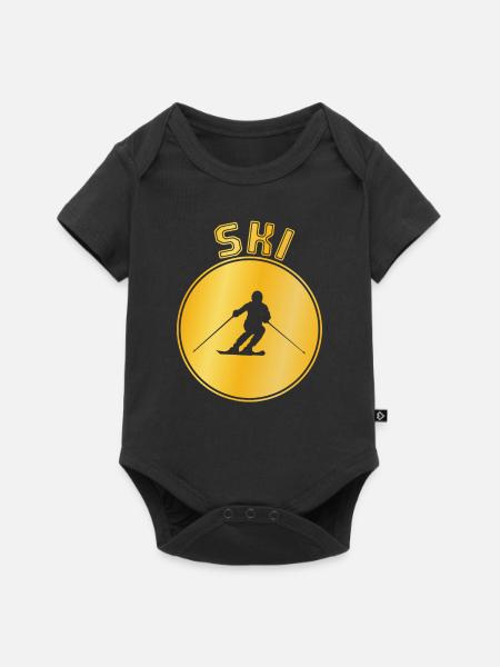 Ski - Baby Premium Kurzarmbody - Schwarz