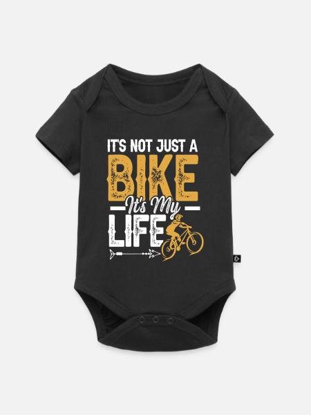 fahrrad spruch lebensstil - Baby Premium Kurzarmbody - Schwarz