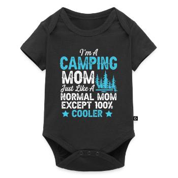 camping maman maman - Body à manches courtes Premium Bébé - noir - Devant