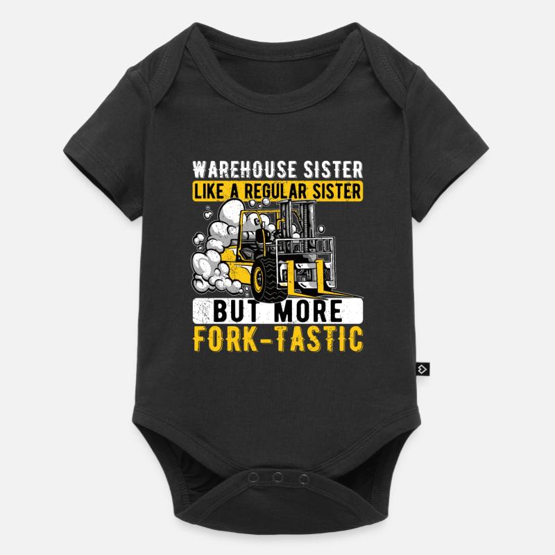 Staplerfahrerin Gabelstapler Fork-Tastic Schwester - Baby Premium Kurzarmbody - Schwarz