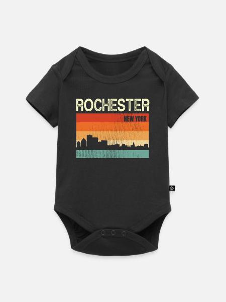 Rochester Newyork - Baby Premium Kurzarmbody - Schwarz