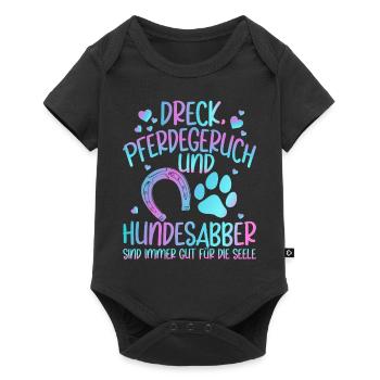 Dreck Pferdegeruch Und Hundesabber Pferd - Baby Premium Kurzarmbody - Schwarz - Vorne