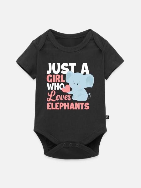 Elefant Mädchen Tiere - Baby Premium Kurzarmbody - Schwarz