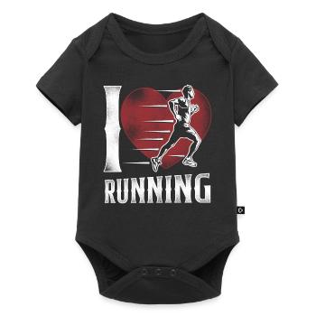 Running Runner Half Marathon Heart - Baby Premium short-sleeve bodysuit - black - Front