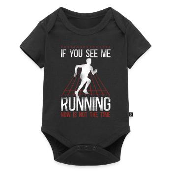 Running Runner Half Marathon - Baby Premium short-sleeve bodysuit - black - Front
