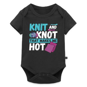 Knit and Knot that makes me Hot Knitting Crochet - Baby Premium short-sleeve bodysuit - black - Front