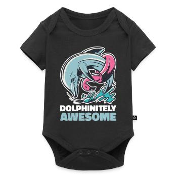 Cadeau rétro dauphin dauphin - Body à manches courtes Premium Bébé - noir - Devant