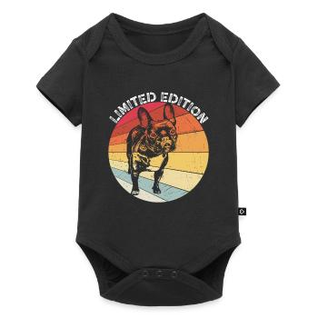 Limited Edition Retro Mops Vintage Hund Geschenk - Baby Premium Kurzarmbody - Schwarz - Vorne