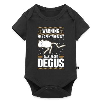 Warning May spontaneously talk about Degus - Baby Premium short-sleeve bodysuit - black - Front