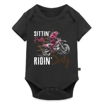 Motorcross Motorcyclist Biker MTB Motorcycle Gesch - Baby Premium short-sleeve bodysuit - black - Front