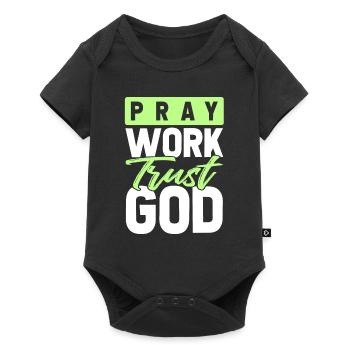 pray work trust God - Baby Premium short-sleeve bodysuit - black - Front