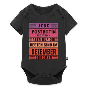 Briefbote Geburtstag Dezember geboren Postbotin - Baby Premium Kurzarmbody - Schwarz - Vorne