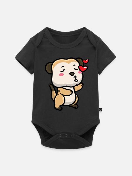Erdmännchen Tierliebhaber Erdmännchenliebhaber - Baby Premium Kurzarmbody - Schwarz