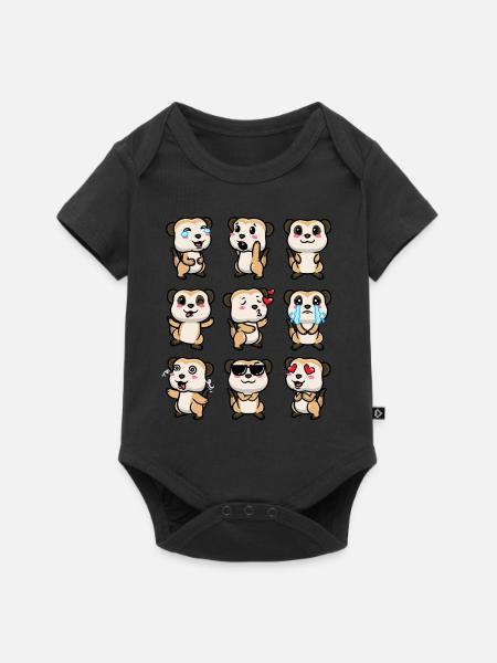 Erdmännchen Tierliebhaber Erdmännchenliebhaber - Baby Premium Kurzarmbody - Schwarz