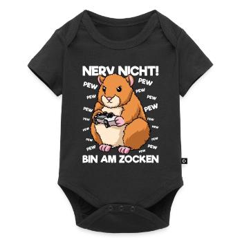 Nerv nicht bin am Zocken Gaming Hamster - Baby Premium Kurzarmbody - Schwarz - Vorne