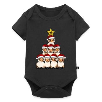 Arbre de Noël Lama - Body à manches courtes Premium Bébé - noir - Devant