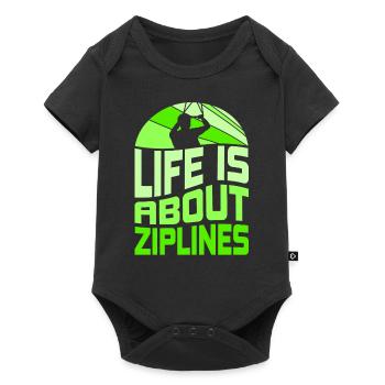 Life consists of zipline ziplining sports - Baby Premium short-sleeve bodysuit - black - Front