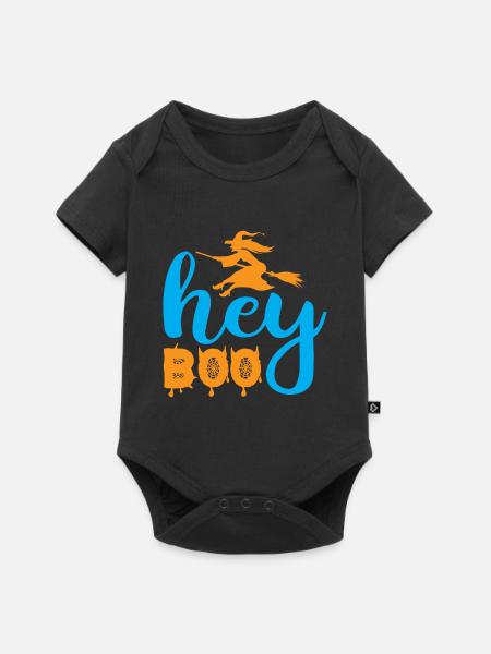 Hey boo - Halloween-Humor - Baby Premium Kurzarmbody - Schwarz