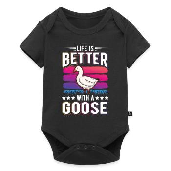 Life is better with a Goose Goose Breeder Goose - Baby Premium short-sleeve bodysuit - black - Front