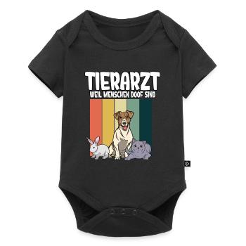 Tierarzt - Baby Premium Kurzarmbody - Schwarz - Vorne