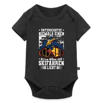 Skifahren Ski - Baby Premium Kurzarmbody - Schwarz - Vorne