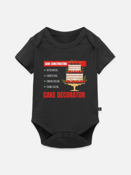 Cake Constructing Backen Kuchen Cupcake - Baby Premium Kurzarmbody - Schwarz