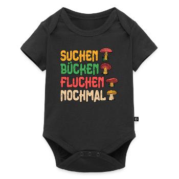 Pilzsammler Pilz Sucher - Baby Premium Kurzarmbody - Schwarz - Vorne