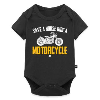Ride A Motorcycle Funny Motorcycle - Baby Premium short-sleeve bodysuit - black - Front