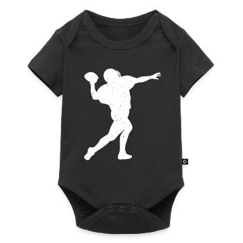 Fußball Silhouette Fußballer Geschenk Fußball Spie - Baby Premium Kurzarmbody - Schwarz - Vorne