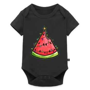 Watermelon Christmas Tree Chain Of Lights - Baby Premium short-sleeve bodysuit - black - Front