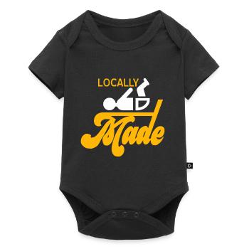 Locally Made Funny Retro Baby Designs T-Shirt - Baby Premium Kurzarmbody - Schwarz - Vorne
