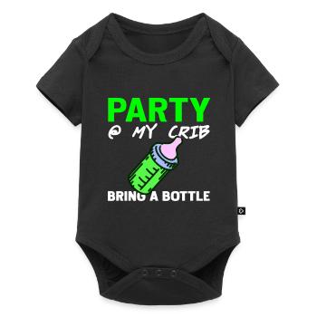 Party At My Crib Bring A Bottle Funny Baby Present - Baby Premium short-sleeve bodysuit - black - Front