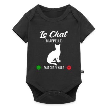 Le Chat M'appelle Faut Que J'y Aille - Body à manches courtes Premium Bébé - noir - Devant