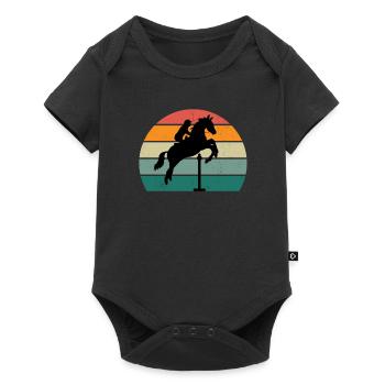 Cavalière cavalière équitation poney écurie - Body à manches courtes Premium Bébé - noir - Devant