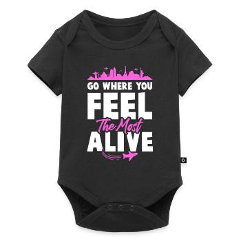 travel travel slogan - Baby Premium short-sleeve bodysuit - black - Front