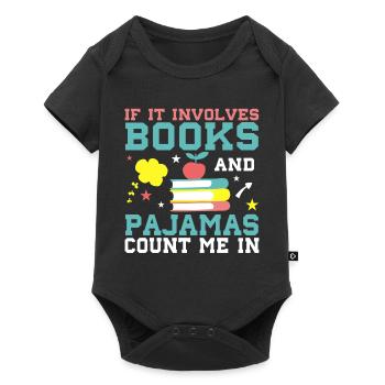 Quand il s’agit de livres et de pyjamas - Body à manches courtes Premium Bébé - noir - Devant