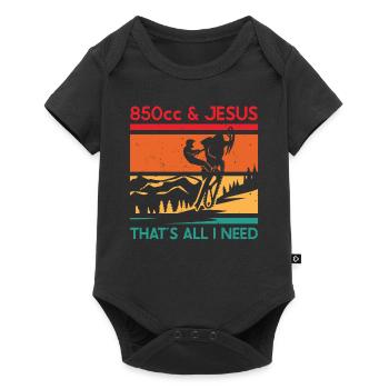 Snowmobile driver saying - Baby Premium short-sleeve bodysuit - black - Front
