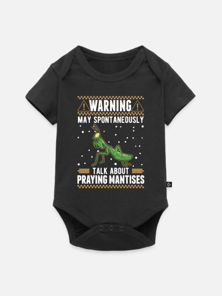 Gottesanbeterin Mantis Fangschrecke - Baby Premium Kurzarmbody - Schwarz