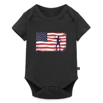 Amerikanische Fahne Jump Shoes Fitness - Baby Premium Kurzarmbody - Schwarz - Vorne