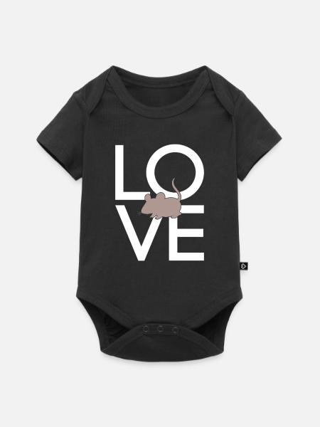 Maus - Baby Premium Kurzarmbody - Schwarz