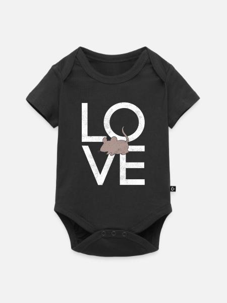 Maus - Baby Premium Kurzarmbody - Schwarz