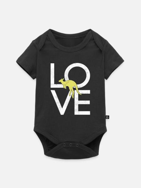 Känguru - Baby Premium Kurzarmbody - Schwarz